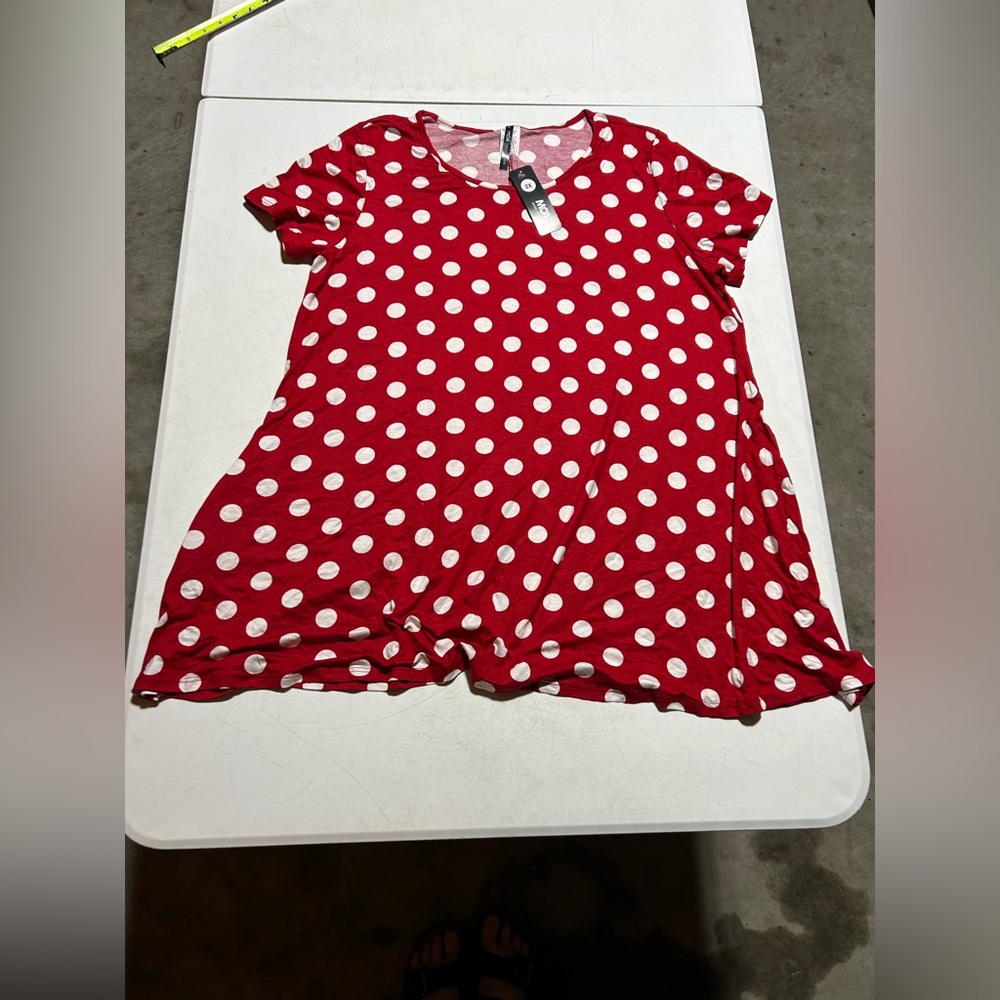 NWT Moa Collection Polka dot printed tunic top 2XL With Pockets
